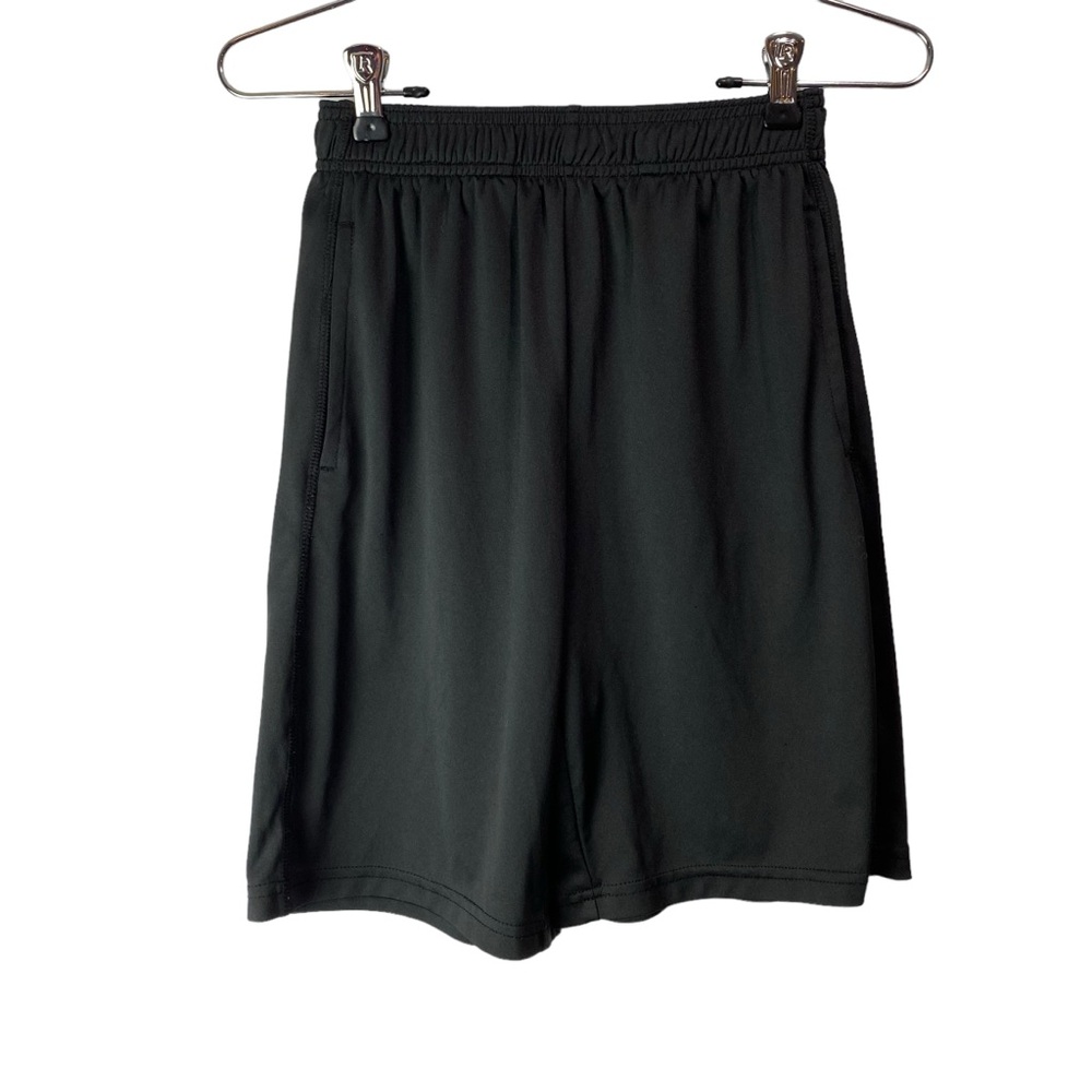 MTA Sport athletic shorts solid black drawstring waist youth large 10/12